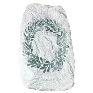 Pottery barn kids crib sheet picture perfect holiday wreath foliage cotton